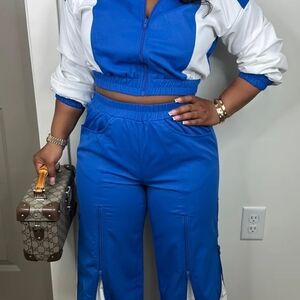 Blue and White Women's Track Suit